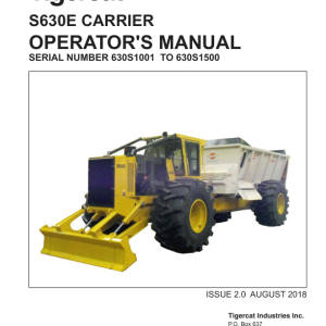 Tigercat S610E Carrier Operators Manual