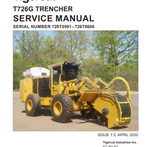 Tigercat T726G Trencher Repair Service Manual