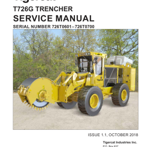 Tigercat T726G Trencher Repair Service Manual - Image 6