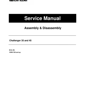 Challenger 35 and 45 Agricultural Tractors Repair Service Manual (1DR01700 and up)