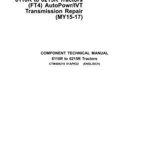 John Deere AutoPowr/IVT Transmission Component Technical Manual (CTM408219)
