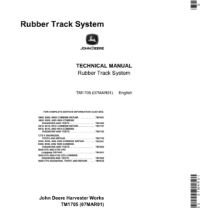John Deere Rubber Track System Technical Repair Manual (TM1705)