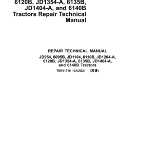 John Deere JD954, 6095B, JD1104, 6110B, JD1204-A, 6120B, JD1354-A, 6135B, JD1404-A, 6140B Repair Manual (before April 19) - Image 2