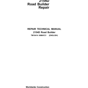 John Deere 2954D Road Builder Service Repair Manual (TM10414)