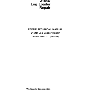John Deere 2154D Log Loader Service Repair Manual (TM10415)