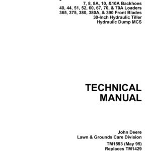 John Deere Horicon Hydraulic Attachments Technical Repair Manual (TM1593)