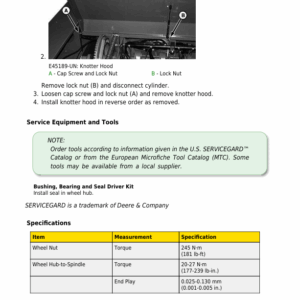 John Deere 100 Intermediate Square Baler Technical Repair Manual (TM1690 ) - Image 3