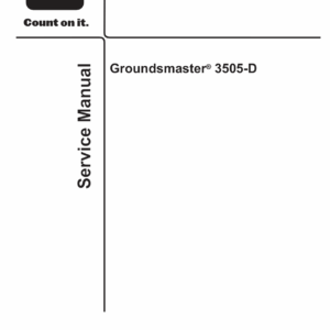 Toro Groundsmaster 3505-D Service Repair Manual