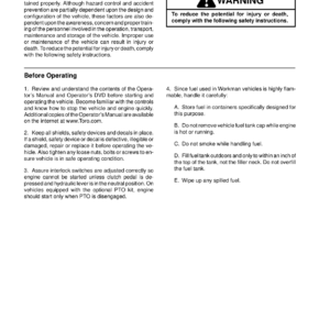 Toro Workman HD, HDX, HDX-D (HD S.N below 314000000, HDX, HDX-D with Briggs Daihatsu & Kohler Engines) Service Repair Manual - Image 2