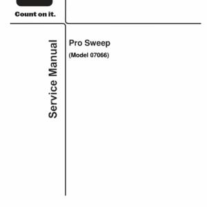 Toro Pro Sweep (Model 07066) Service Repair Manual