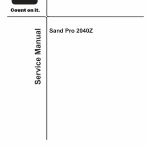 Toro Sand Pro 2040Z Service Repair Manual - Image 1
