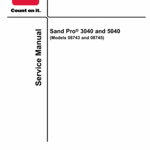 Toro Sand Pro 3040, 5040 (Models 08743, 08745) Service Repair Manual - Image 1