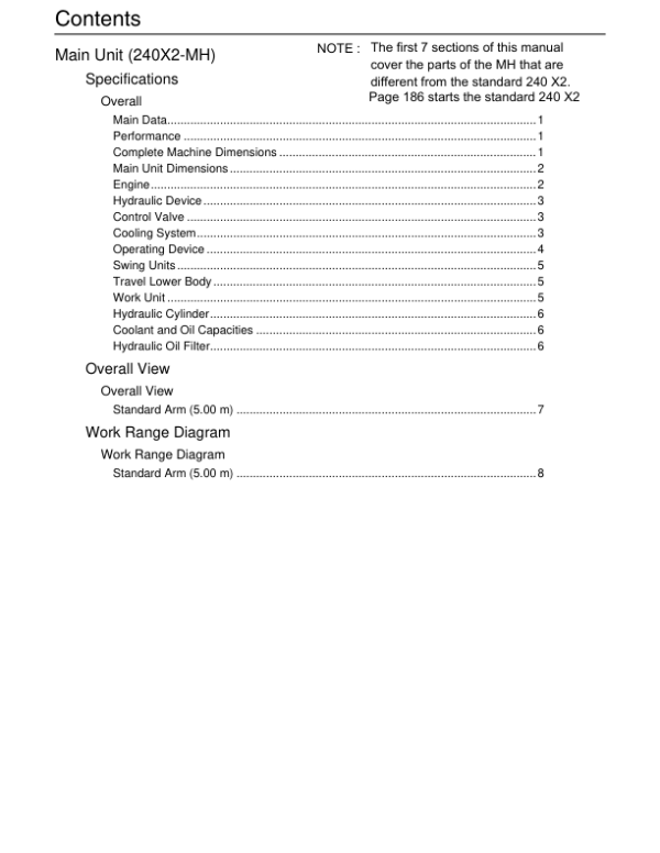 Linkbelt 240X2 MH Excavator Service Repair Manual