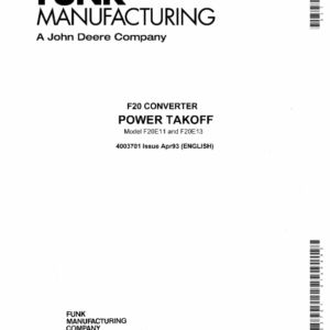 John Deere Funk F20 Converter Model F20E11, F20E13 Service Repair Manual (F4003701)