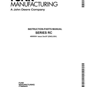 John Deere Funk Revers O Matic Drive (7250 Control Assembly) Service Repair Manual (F4005054)