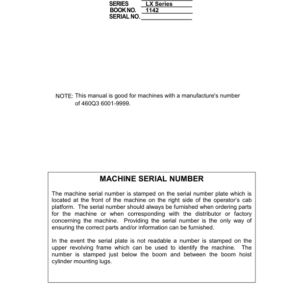 Linkbelt 460LX (Tier 3) Excavator Service Repair Manual