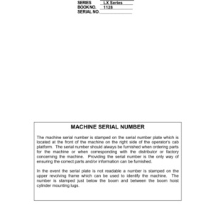 Linkbelt 700LX (Tier 3) Excavator Service Repair Manual