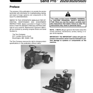 Toro Sand Pro 2020 Service Repair Manual - Image 1
