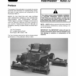 Toro Reelmaster 4000-D Service Repair Manual - Image 1