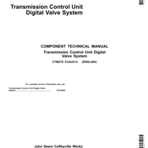 John Deere DF150, DF250 PowerShift Transmission Control Unit Component Technical Manual (CTM279)