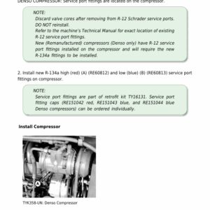 John Deere Air Conditioning Compressor Install Manual Component Technical Manual (CTM307) - Image 2