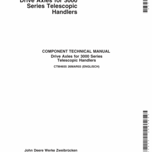 John Deere Drive Axles for 3000 Series Telescopic Handlers Component Technical Manual (CTM4655 or CTM4999)