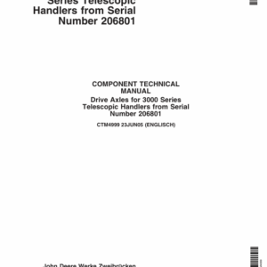 John Deere Drive Axles for 3000 Series Telescopic Handlers Component Technical Manual (CTM4655 or CTM4999) - Image 2
