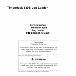 John Deere 530B Log Loader Service Repair Manual (F307844 & TMF307844)