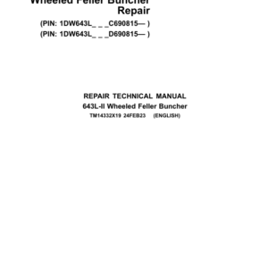 John Deere 643L-II Wheeled Feller Buncher Service Repair Manual (SN after C690815 - & D690815 -)