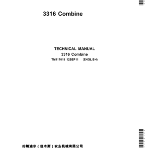 John Deere 3316 Combined Service Repair Manual (TM117019)