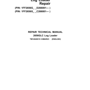 John Deere 2656GLC Log Loader Service Repair Manual (SN after C266001 - & D266001 - )