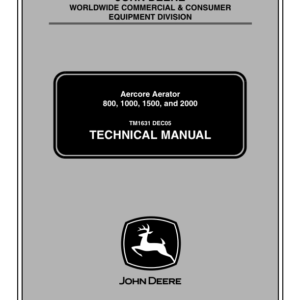 John Deere 800, 1000, 1500, 2000 Aercore Aerator Service Repair Manual (TM1631)