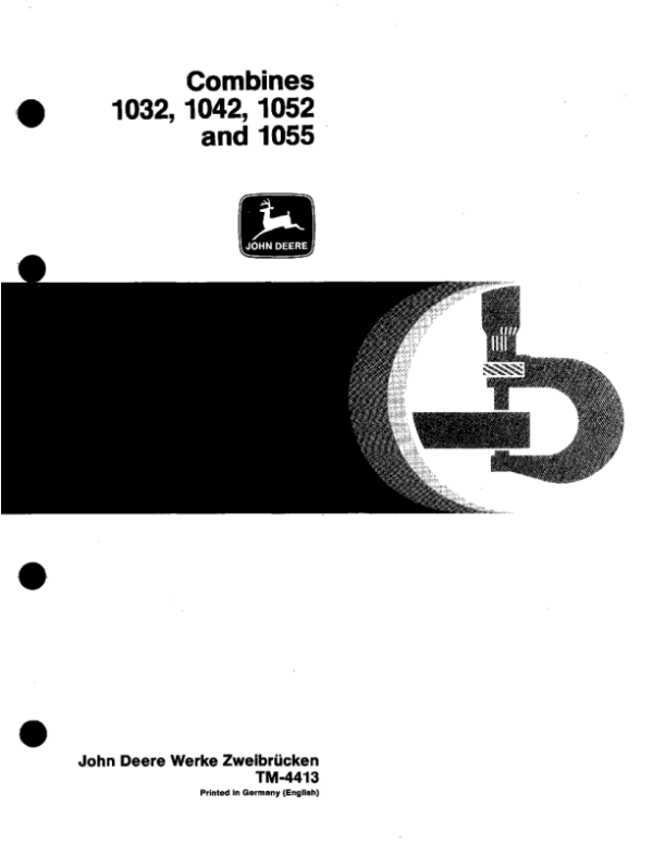 John Deere 1032, 1042, 1052, 1055 Combines Service Repair Manual (TM4413)