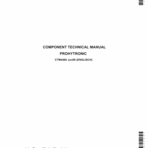 John Deere Prohytronic Electronic Hitch Control Component Technical Manual (CTM4460)