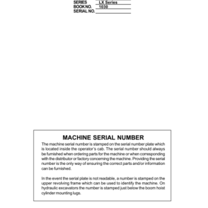 Linkbelt 130LX Excavator Service Repair Manual