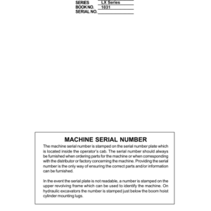 Linkbelt 160LX Excavator Service Repair Manual