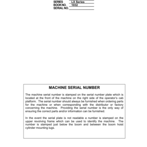 Linkbelt 210LX Excavator Service Repair Manual