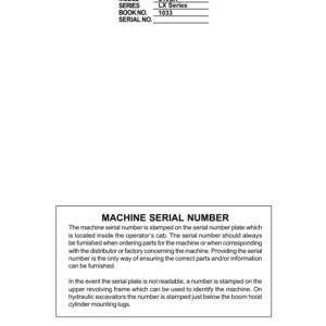 Linkbelt 240LX Excavator Service Repair Manual