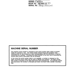Linkbelt LS-5800 C2 Excavator Service Repair Manual