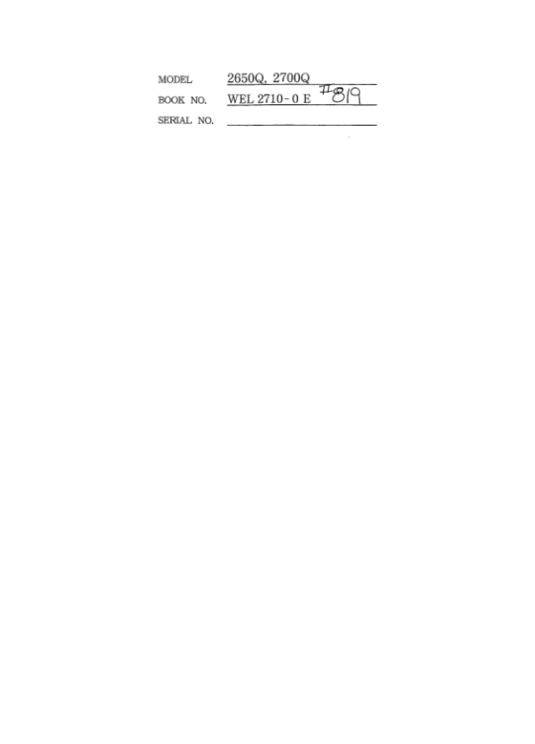 Linkbelt 2650Q, 2650Q2, 2700Q, 2700Q2 Quantum Excavator Service Repair Manual