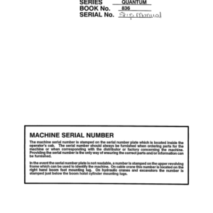 Linkbelt 4300Q Quantum Excavator Service Repair Manual