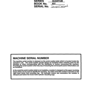 Linkbelt 5800Q Quantum Excavator Service Repair Manual