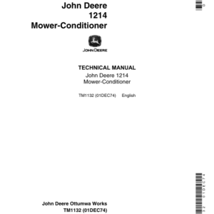 John Deere 1214 Mower Conditioner Service Repair Manual (TM1132)