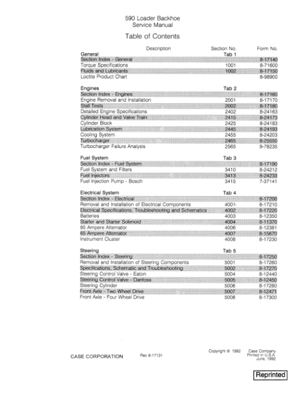 Case 590 Loader Backhoe Service Repair Manual Case 590 Loader Backhoe Service Repair Manual
