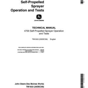 John Deere 4700 Self-Propelled Sprayer Service Repair Manual (TM1688 & TM1833) - Image 4