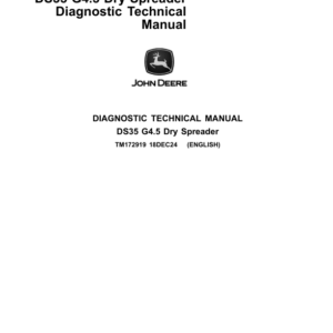 John Deere DS35 G4.5 Dry Spreader Diagnostic Service Repair Manual (TM172919)