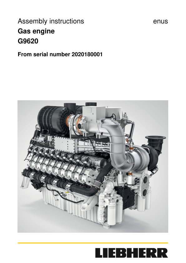 Liebherr G9620 Gas Engine Assembly Manual
