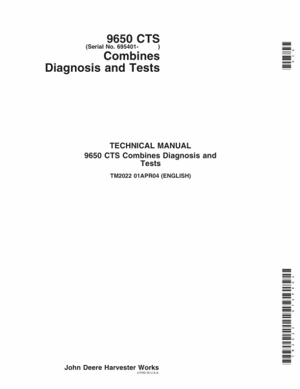 John Deere 9650 CTS Combined Service Repair Manual