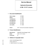 Liebherr A311 Litronic Excavator Operators Service Repair Manual