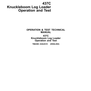 John Deere 437C Knuckleboom Loader Service Repair Manual (TM2298 & TM2299) - Image 2